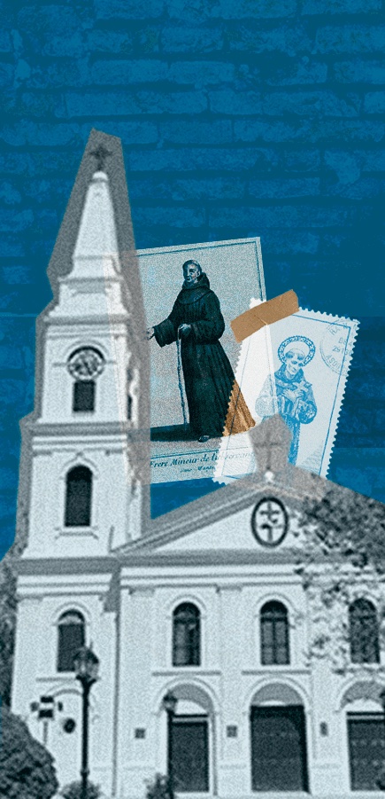 Museo Conventual San Carlos — iglesia colonial con collage de estampillas franciscanas
